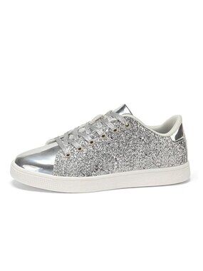 Glitter Sneakers Lace Up Fashion Sneakers Sparkly Shoes for Women